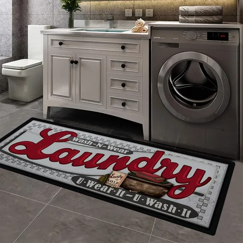 Pauwer - Alfombra antideslizante, impermeable, de goma, para cuarto de servicio, lavadero, cocina, de 20 x 48 pulgadas, lavable, alfombra de