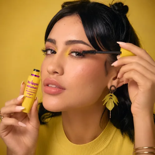 Miniatura 6 de BY APPLE Volumen Mascara, 10 veces de volumen con vitaproteína, colágeno y vitamina E, resistente al agua, cepillo largo, negro, 0.45 onzas líquidas