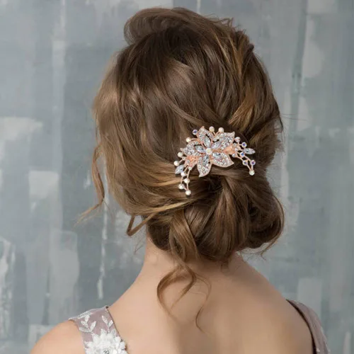 Miniatura 3 de inSowni Paquete de 6 diamantes de imitación brillantes con purpurina de lujo, diamantes de imitación decorativos de metal dorado para el cabello