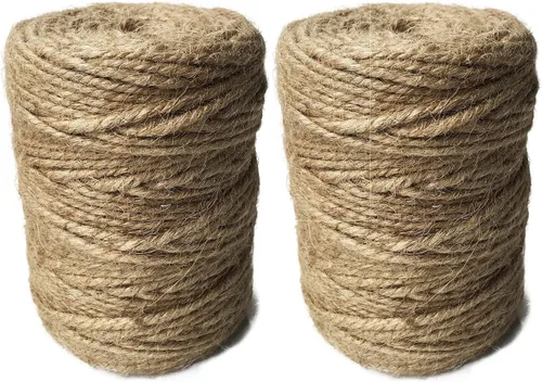 Cordel de yute de 0.118 in de grosor, 656 pies, mejores artes, manualidades, cordel, materiales de embalaje industriales, cuerda duradera para