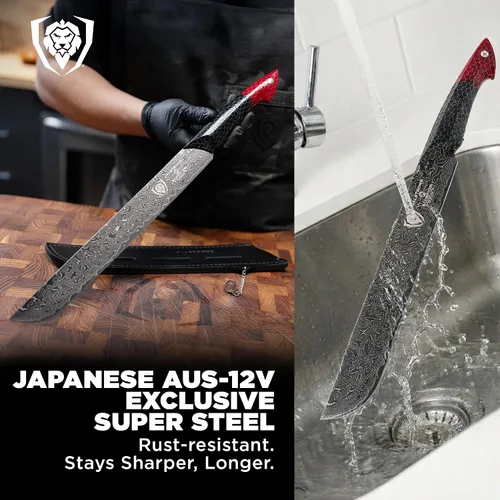 Miniatura 3 de Dalstrong Cuchillo de rebanar - 11" - Serie Scorpion Cuchillo profesional para rebanar carne - Acero exclusivo japonés V12 Ultra™ - Damasco negro