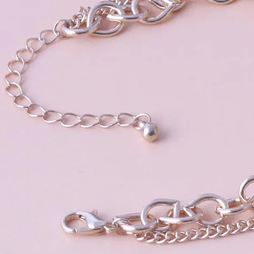 Miniatura 6 de Rrdaily Tobillera de doble capa con forma de hongo, bonita pulsera de hongo rojo, pulsera combinada para mujeres y niñas, Sin gemas.