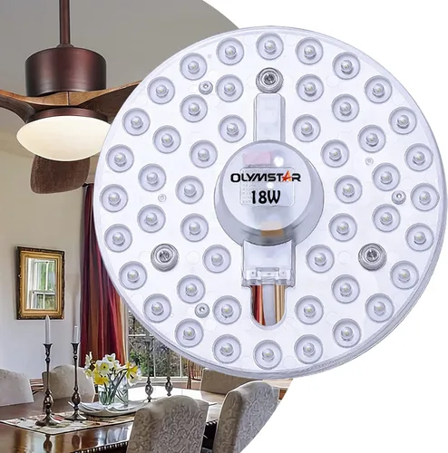 Miniatura 8 de Kit de luz LED de 15 W de repuesto para ventilador de techo de montaje empotrado, panel de tablero de reequipamiento del motor LED, 4500K