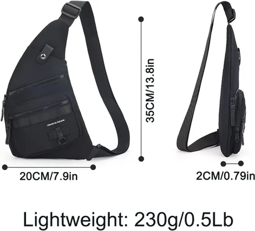 Miniatura 2 de Bolso bandolera antirrobo cruzado en el pecho, mochila de hombro para mujeres y hombres, bolsa de bolsillo personal ligera para senderismo y viajes