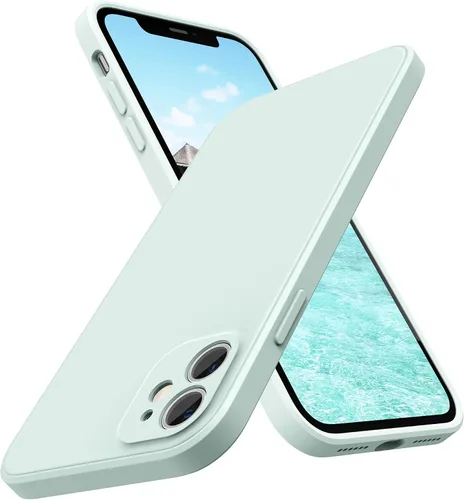 Miniatura 18 de SURPHY Diseño para iPhone 11 con protección de cámara, diseño delgado de borde recto, funda de silicona líquida para iPhone 11 de 6.1 pulgadas, negro