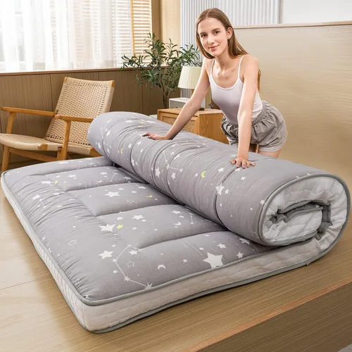 Miniatura 14 de MAXYOYO Colchón de futón con estampado floral, colchón de suelo japonés acolchado para cama, almohadilla para dormir extra gruesa plegable, tumbona