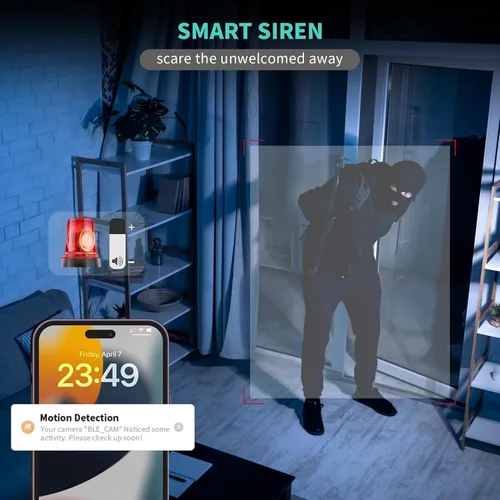 Miniatura 6 de Alaga Cámara de seguridad para interiores, WiFi 3K 5G y 2.4G, panorámica/inclinación de 360°, IA humana/mascota/movimiento