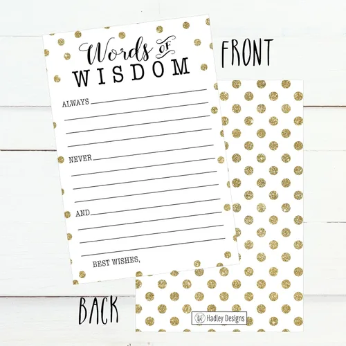 Miniatura 2 de Hadley Designs 50 tarjetas de consejos de palabras de sabiduría con puntos dorados, tarjetas de consejos de graduación, tarjetas de consejos