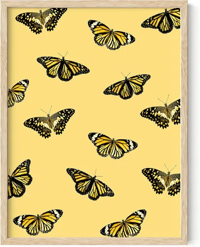 Miniatura 17 de HAUS AND HUES Arte de pared de mariposas: carteles estéticos para habitación, decoración de pared amarilla, sin marco, 12 x 16 pulgadas Mariposas