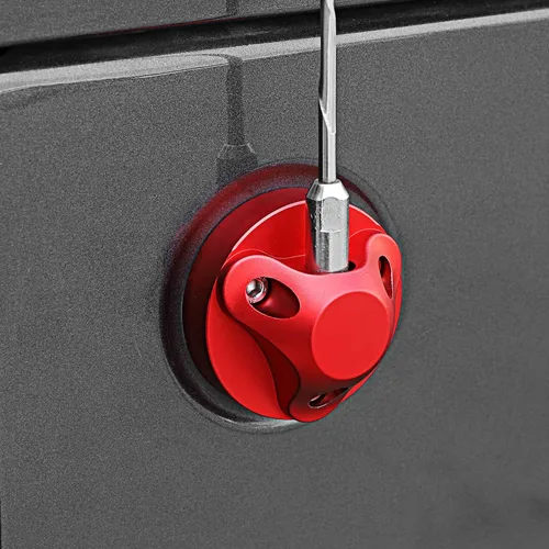 Miniatura 5 de Cubierta base de radio de aluminio rojo para Jeep Wrangler JL JLU JK JKU JT 2007-2021