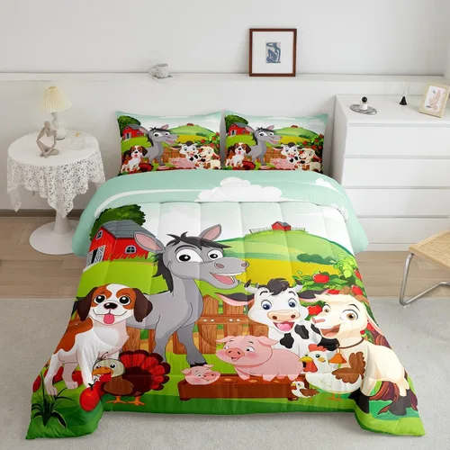 Miniatura 57 de Feelyou - Juego de funda de edredón para niños, castillo rosa, tamaño individual, lindo juego de edredón con moño, juego de cama para niños y niñas