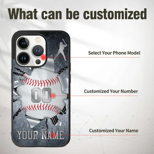 Miniatura 4 de Fundas de teléfono personalizadas con nombre, diseño vintage con textura de metal para iPhone 6, 7, 8, 11, 12, 13, 14, 15, 16, 17 Pro Max Plus Mini