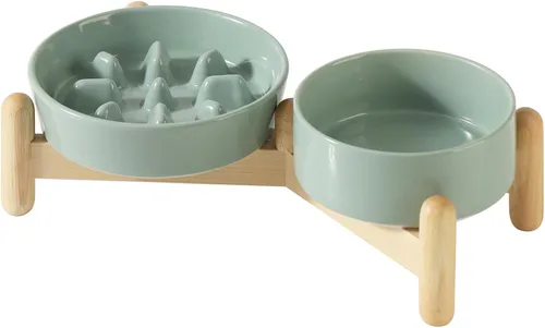Miniatura 69 de Havniva Tazón de cerámica de 0.9 tazas para perros de alimentación lenta para perros pequeños, alimentador lento para mascotas de 6.1 pulgadas, 1 x