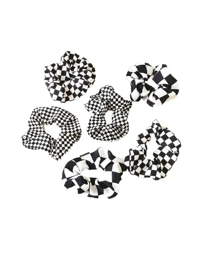 Miniatura 11 de Checkered Plaid Scrunchies Black White Plaid Checkered Hair Scrunchies Checkerboard BW17 (3 Pcs-Large Plaids)