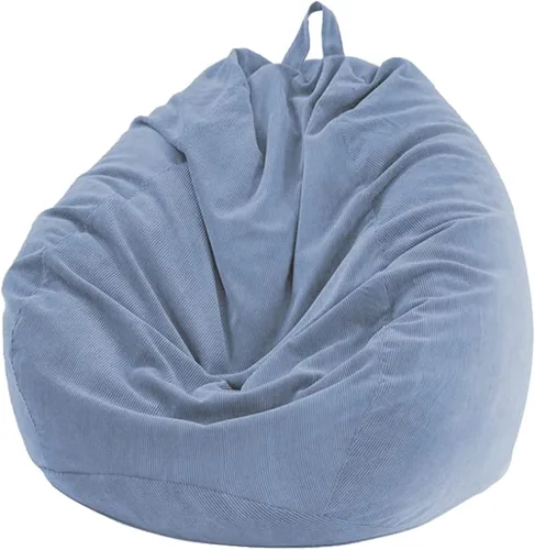 Miniatura 13 de Lukery Puf para adultos (sin relleno), funda de puf de color sólido, puf de pana, cómodo puf perezoso, almacenamiento de animales de peluche