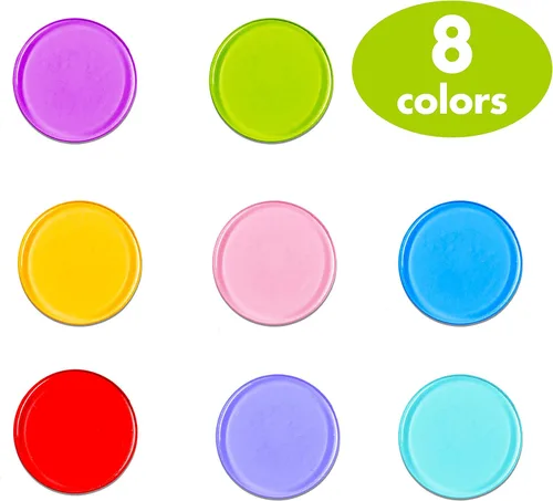 Miniatura 2 de Hebayy 250 Fichas de conteo de bingo transparentes de 8 colores en plástico (cada una mide 3/4 de pulgada de diámetro)