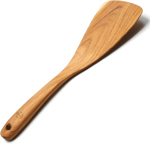 Miniatura 4 de FAAY Espátula wok de 15 pulgadas, pala de mango largo, espátula para freír, hecha a mano de madera de teca de alta resistencia a la humedad