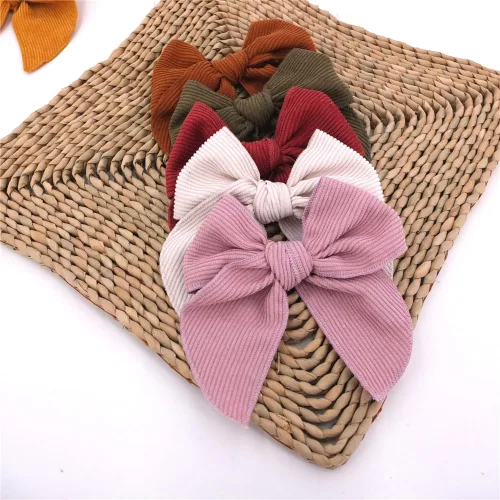 Miniatura 8 de Pinzas para el cabello con lazo de pana Fable para bebés, niñas y mujeres, grandes pinzas con lazo de terciopelo, accesorios para niños pequeños
