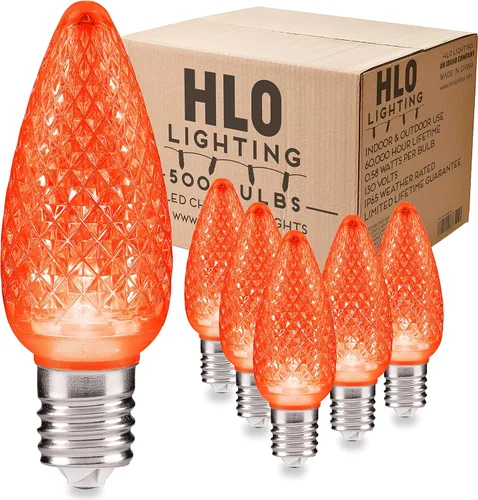 Miniatura 10 de HLO Lighting Juego de 25 bombillas LED de Navidad C9 de color blanco cálido para uso en interiores y exteriores Bombilla de repuesto duradera
