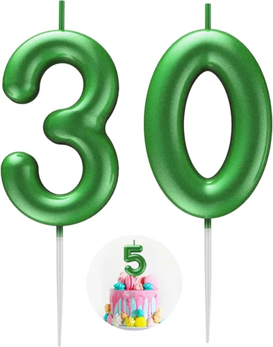 Miniatura 10 de Velas número 2 arcoíris con número 3D de feliz cumpleaños para decoración de fiesta de pastel de cumpleaños, suministros de celebración