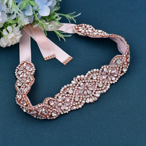 Miniatura 10 de azaleas Cinturón de boda fino de cristal para mujer, cinturón de novia para boda, dama de honor, accesorios de vestido de niña de las flores, 16