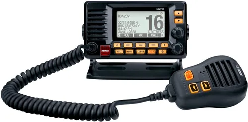 Miniatura 9 de Uniden UM725GBK Radio marítima VHF, todos los canales marinos de EE. UU., Canadá e internacionales, potencia de transmisión de 1 vatio/25 vatios