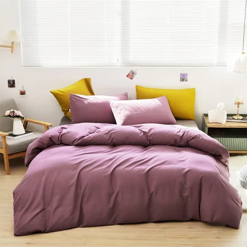 Miniatura 22 de Wellboo Juegos de edredón azul claro tamaño individual, ropa de cama sólida azul polvoriento, edredones de algodón para niños y niñas, colchas