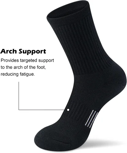 Miniatura 2 de Gonii Crew Socks Women Hiking Running Athletic Cushioned Compression Socks 5-6 Pairs