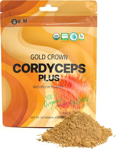 Miniatura 2 de Cordyceps Plus, polvo de hongos militaris orgánico de 4.23 onzas, USDA orgánico Halal sin OMG, apoyo inmunológico y refuerzo de energía