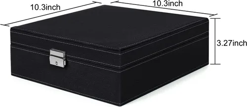 Miniatura 6 de MOSISO Joyero, organizador de almacenamiento de joyas, apilable, de doble capa, con bloqueo, para mujeres, collar, aretes, pulsera, anillo y broche