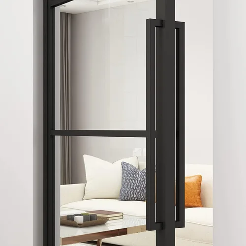 Miniatura 3 de BARNSMITH Manija de empuje para puerta de granero de 24 pulgadas, manija cuadrada de puerta comercial, forma rectangular de acero inoxidable