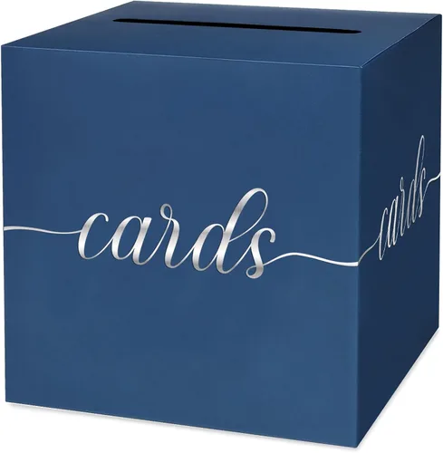 Miniatura 10 de 1 Paquete Caja de Tarjetas Negra y Dorada para Fiesta, Caja de Tarjetas de Regalo Negra de 8.7" para Cumpleaños, Boda, Baby Shower, Jubilación