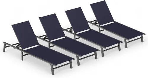 Miniatura 26 de Tumbona de Aluminio para Exteriores - Silla de Descanso Plegable y de Montaje Libre para Exteriores con 5 Respaldos Ajustables, Silla de Patio