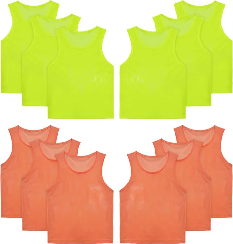 Miniatura 6 de Soccer Pennies Youth, chalecos de práctica de equipo para deportes, camiseta de práctica de fútbol para niños, adolescentes y adultos, juego de 12