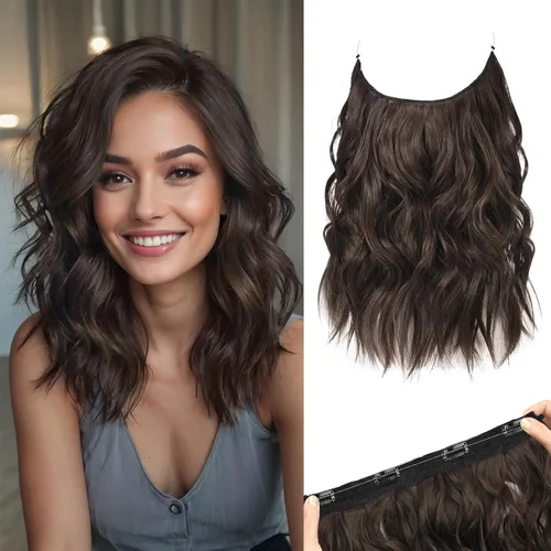 Miniatura 27 de REECHO Extensiones de cabello con alambre invisible con trama de encaje más delgada y suave