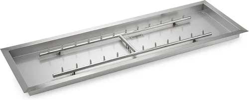 Miniatura 9 de Stanbroil Bandeja Quemador de Chorro Rectangular Mejorada para Hoguera de 24" x 8", Acero Inoxidable 304 Gas Natural y Propano para Hoguera