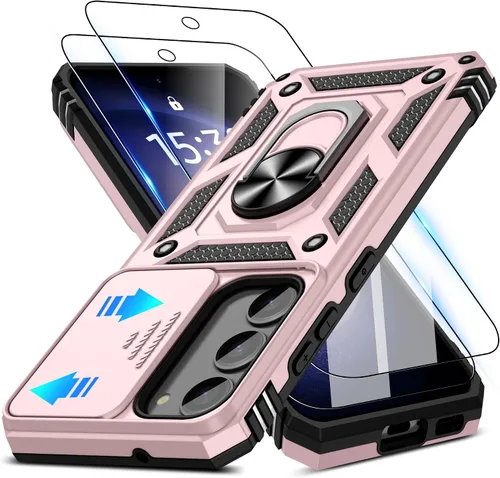 Miniatura 116 de ATUMP Funda para OnePlus Nord N200 5G con protector de pantalla HD con cubierta para cámara deslizante, soporte de anillo de rotación de 360°