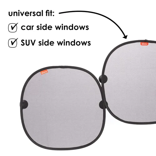 Miniatura 6 de Diono Paquete de 2 parasoles para ventana de automóvil, parasol para ventana lateral con ventosas, bloquea el deslumbramiento del sol, los rayos UV