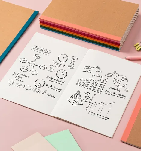 Miniatura 6 de Paquete de 30 cuadernos en blanco a granel, cuaderno de composición de papel A5 sin forro, 8.3 x 5.5 pulgadas, cubierta de papel kraft con espinas