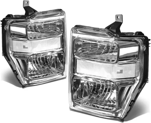 Miniatura 3 de DNA MOTORING HL-OH-FSUPER08-BK-AM Faros delanteros de repuesto negro ámbar compatibles con F-250 / F-350 / F-450 / F-550 Super Duty 08-10