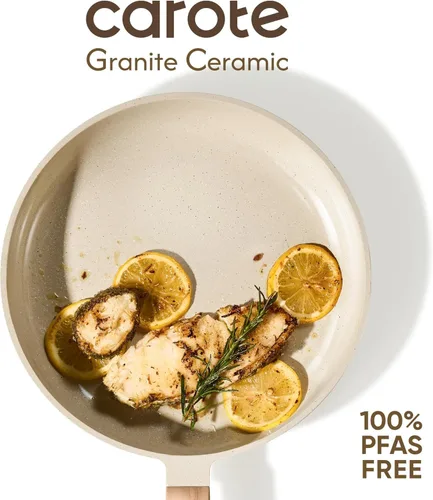 Miniatura 3 de CAROTE 8" Frying Pan Set, Ceramic Frying Pan, Non-Toxic PTFE & PFOA Free Fry Pan & Omelet Pan, Compatible with Induction, Gas Cooktops