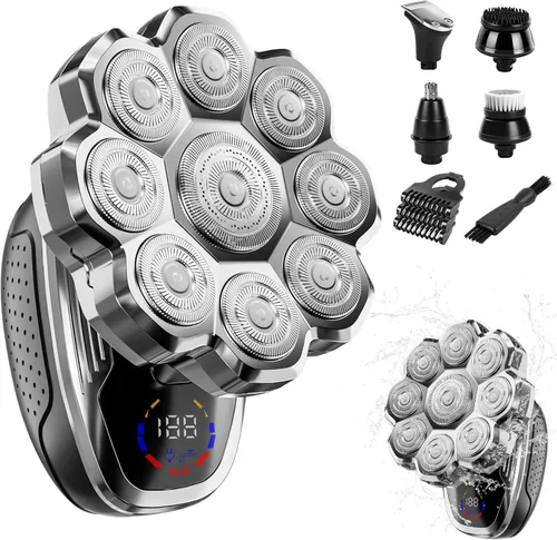 Miniatura 8 de Maquinilla de afeitar eléctrica para hombres, afeitadoras de cabeza para hombres calvos, afeitadoras eléctricas para hombres con afeitadora