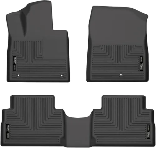 Miniatura 9 de Husky Liners Weatherbeater Alfombrillas de piso Compatible con Hyundai Santa Fe 2013-2018; Hyundai Santa Fe XL 2019 2da fila, 1 pieza negro