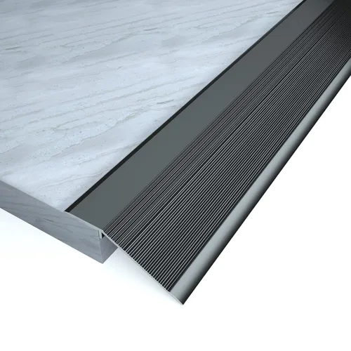 Miniatura 11 de Tira de umbral de transición de piso de aluminio, reductor de puerta/alfombra/azulejo/umbral, moldura de borde de entrada para alfombra de piso Negro