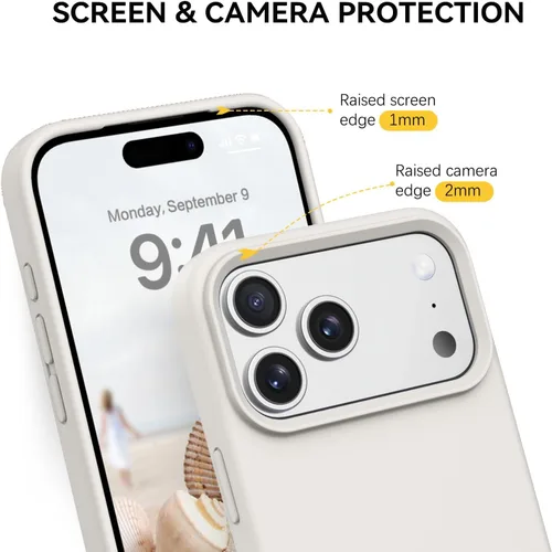Miniatura 128 de GUAGUA Funda compatible con iPhone 17 Pro Max de 6.9 pulgadas, silicona líquida, goma de gel suave, delgada, forro de microfibra delgada