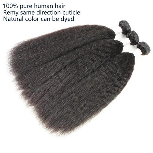 Miniatura 2 de Extensiones de cabello humano brasileño liso rizado de cierre 4x4 con parte libre marrón claro, encaje 150% de densidad, cabello Remy liso rizado