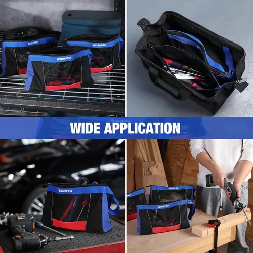 Miniatura 6 de WORKPRO Bolsas para herramientas de 12", bolsa de herramientas pequeña resistente, bolsa pequeña para herramientas utilitarias para organizadores