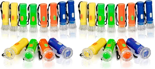 Miniatura 8 de PROLOSO Mini linternas de juguete con cordón LED de bolsillo linterna de juguete conjunto de niños recuerdos de fiesta 20 piezas
