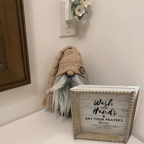 Miniatura 2 de Letreros de decoración de baño con marco de madera estilo bohemio, divertida placa decorativa para baño, pequeña y bonita, decoración de estante