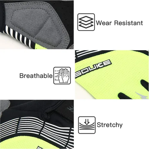 Miniatura 4 de Souke Sports Guantes de ciclismo Guantes acolchados de medio dedo para bicicleta con absorción de golpes, antideslizantes, transpirables, MTB